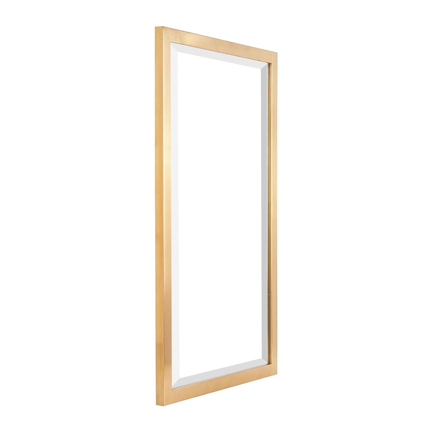 Head West Gold Stainless Steel Metal Framed Mirror for Bathroom Vanity – Decorative Rectangular Bathroom Mirror for Over Sink, Bedroom & Living Room, 24"x30"