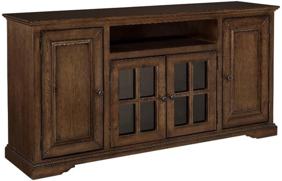 Auburn Cherry 64 Inch TV Console with Glass Doors