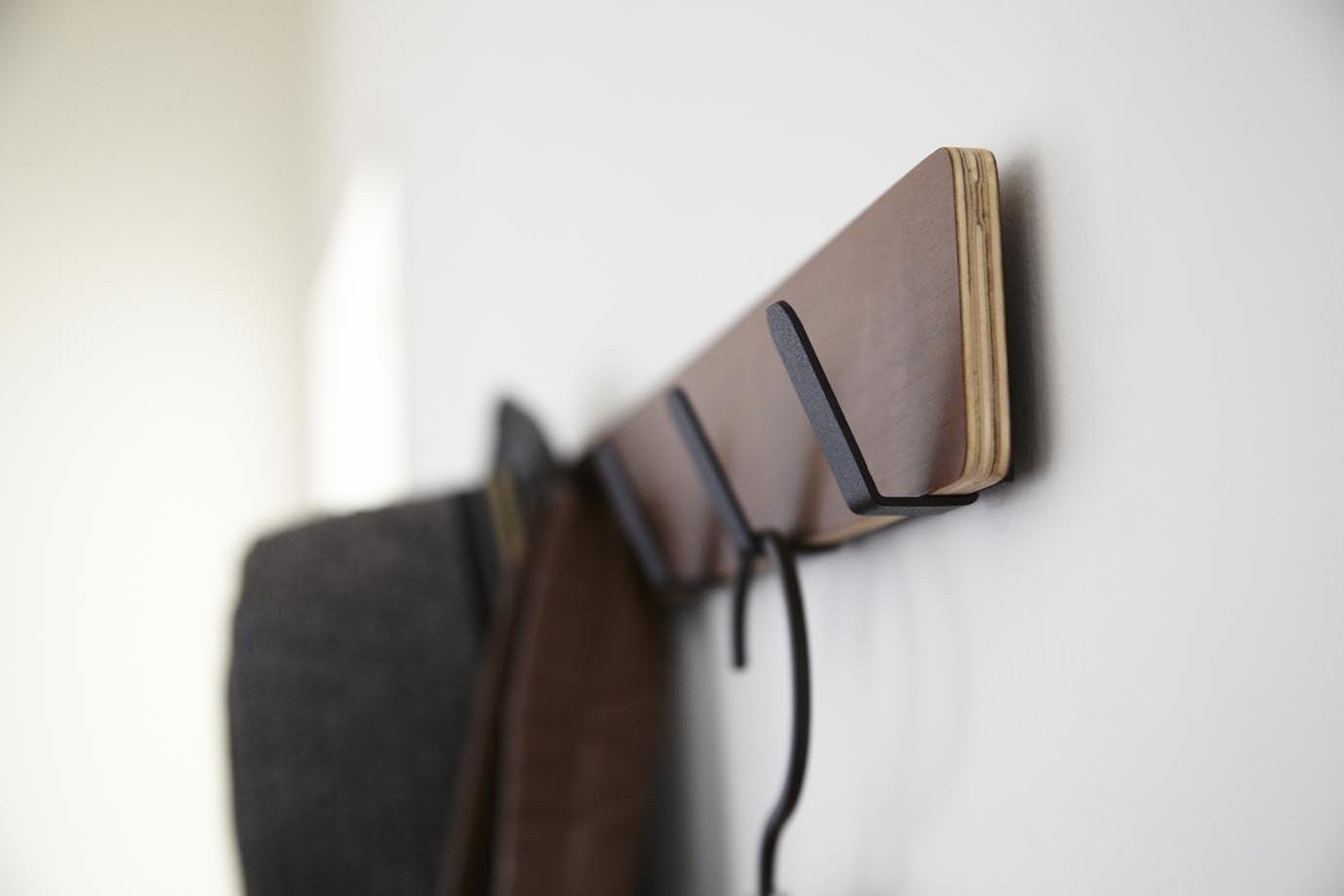 Yamazaki Home Ply Over The Door Hooks - Hanging Coat Rack, Wood, Over-the-Door