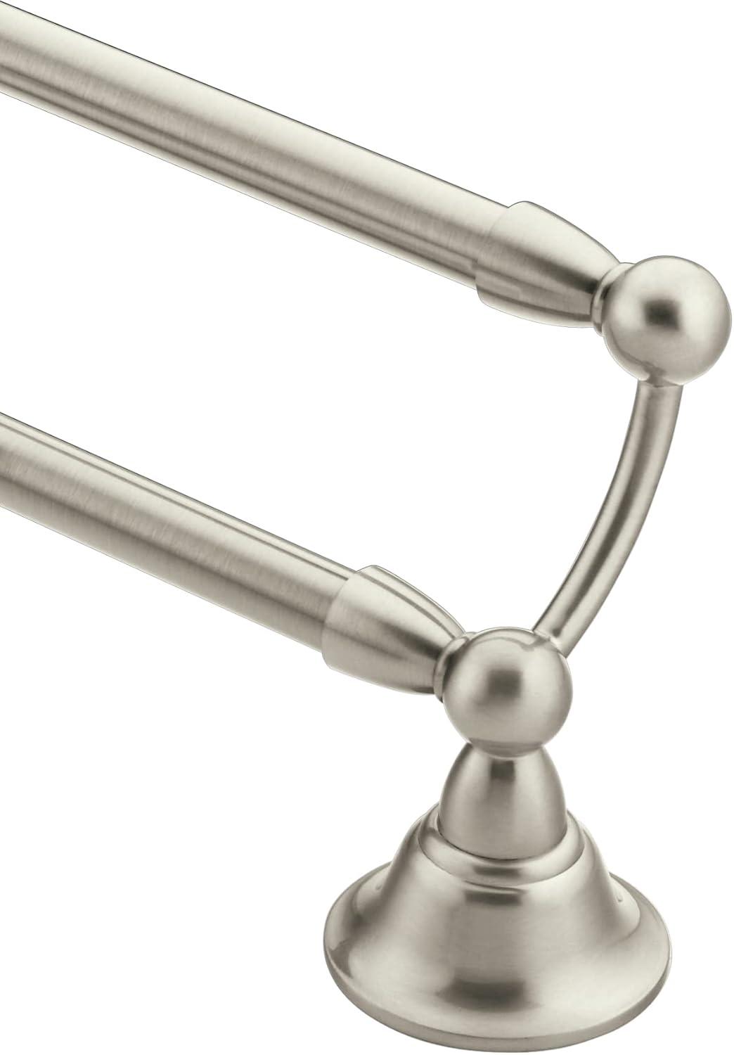 Brushed Nickel 24-Inch Double Wall Mounted Towel Bar