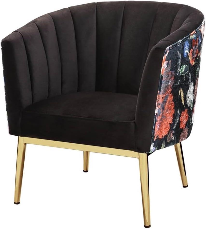 ACME Colla Accent Chair, Black Velvet & Gold 59817