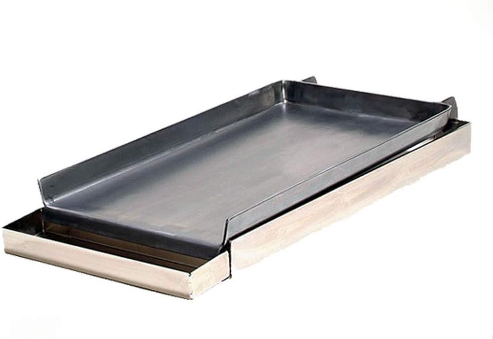 Stainless Steel 2-Burner Commercial Griddle with Removable Grease Tray