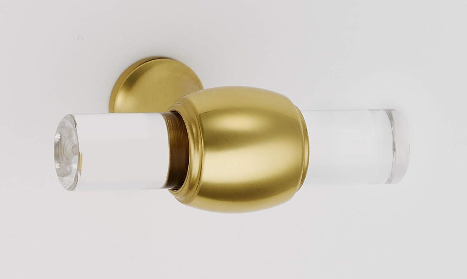 Royale Unlacquered Brass and Acrylic Bar Knob