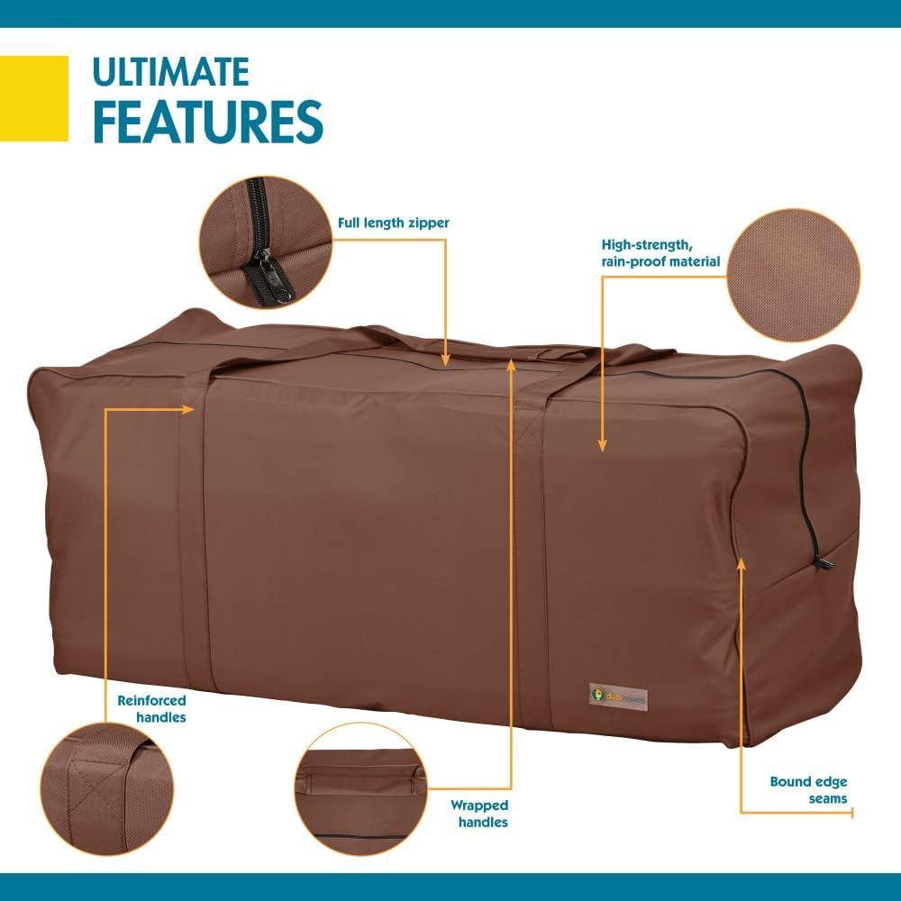 Mocha Cappuccino 48 Inch Water-Resistant Patio Cushion Storage Bag