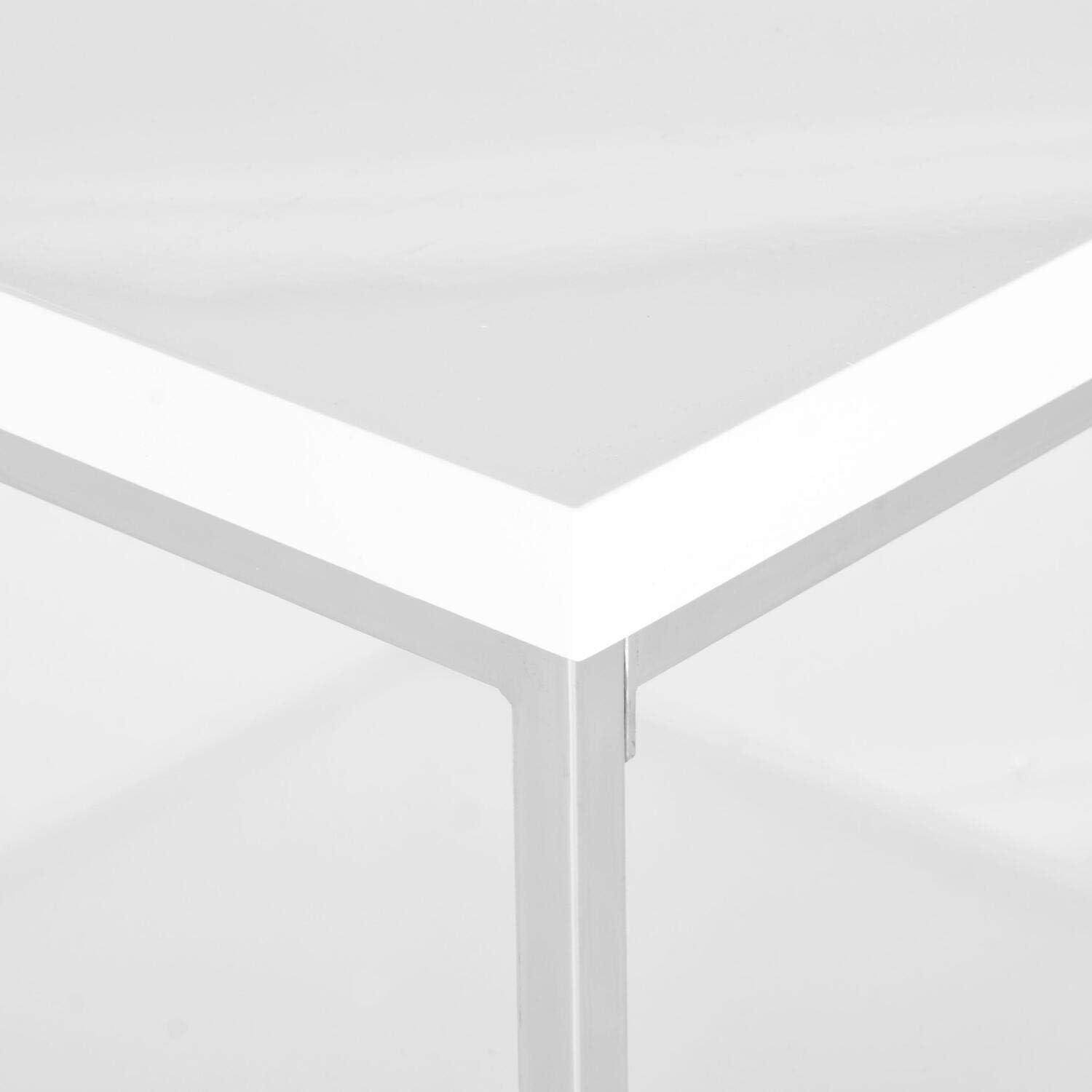 Malone High Gloss Coffee Table - White/Chrome - Safavieh.