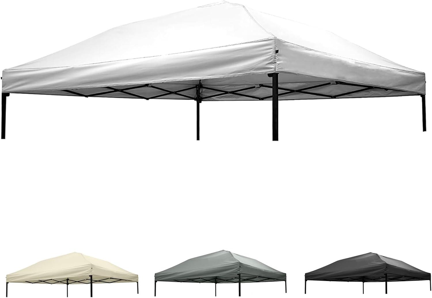10x10 Canopy Replacement top,10x10ft Pop Up Canopy Top Cover,Silver Coated Replacement Canopy top for Straight Leg Canopy Frame,Beige(1 PCS Top Cover Only)