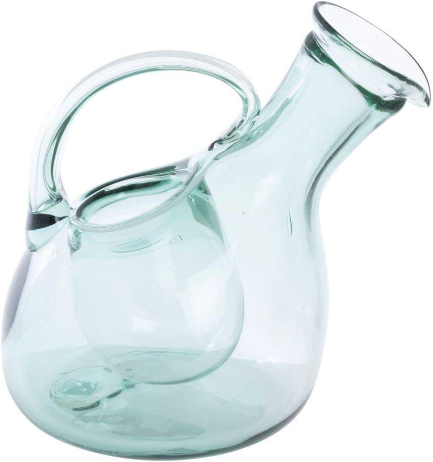 Kalalou Tilted White Wine Decanter with Ice Pocket, One Size, Green