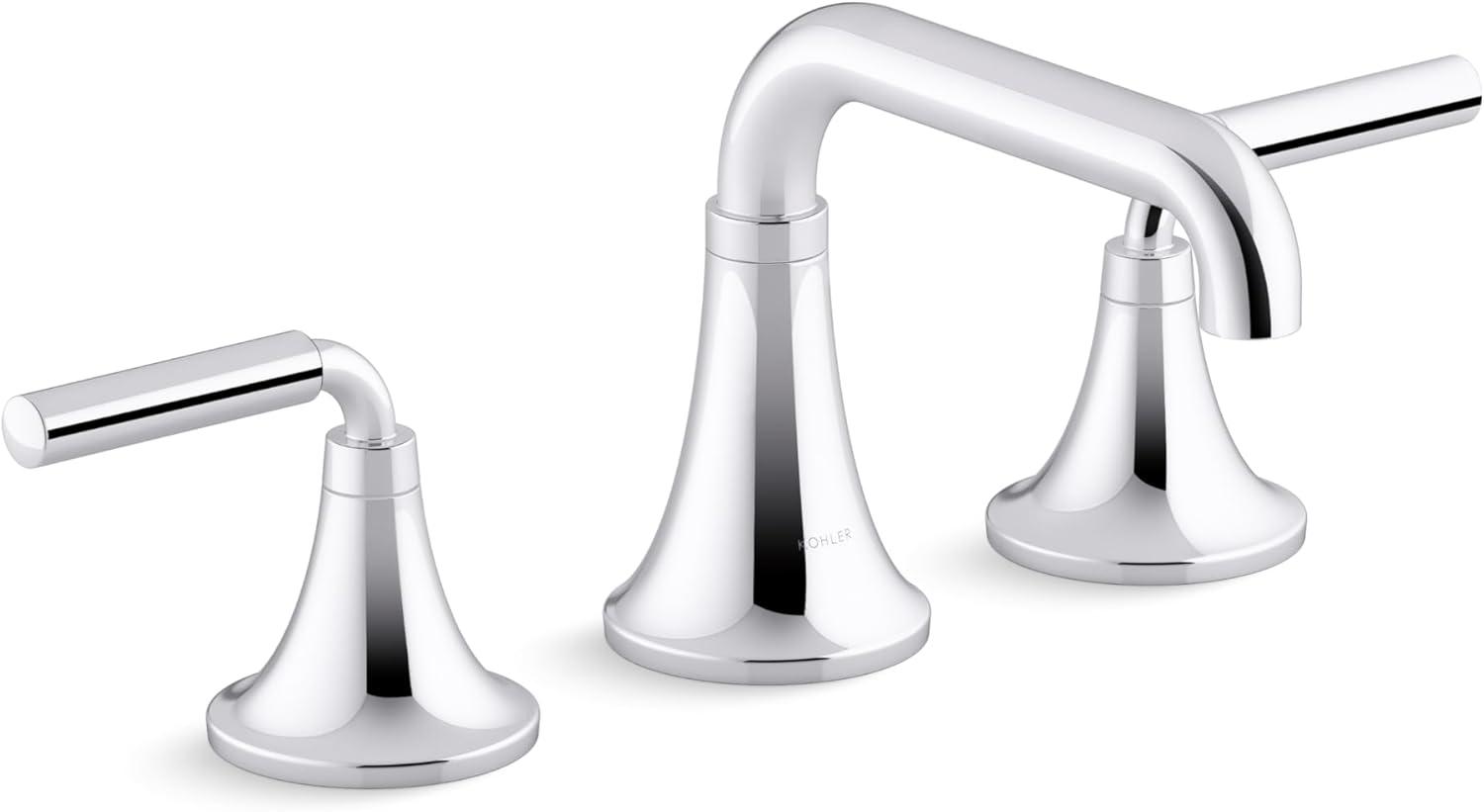 Tone Widespread Bathroom Sink Faucet, Three-Hole Bathroom Faucet with Clicker Drain, 1.2 GPM