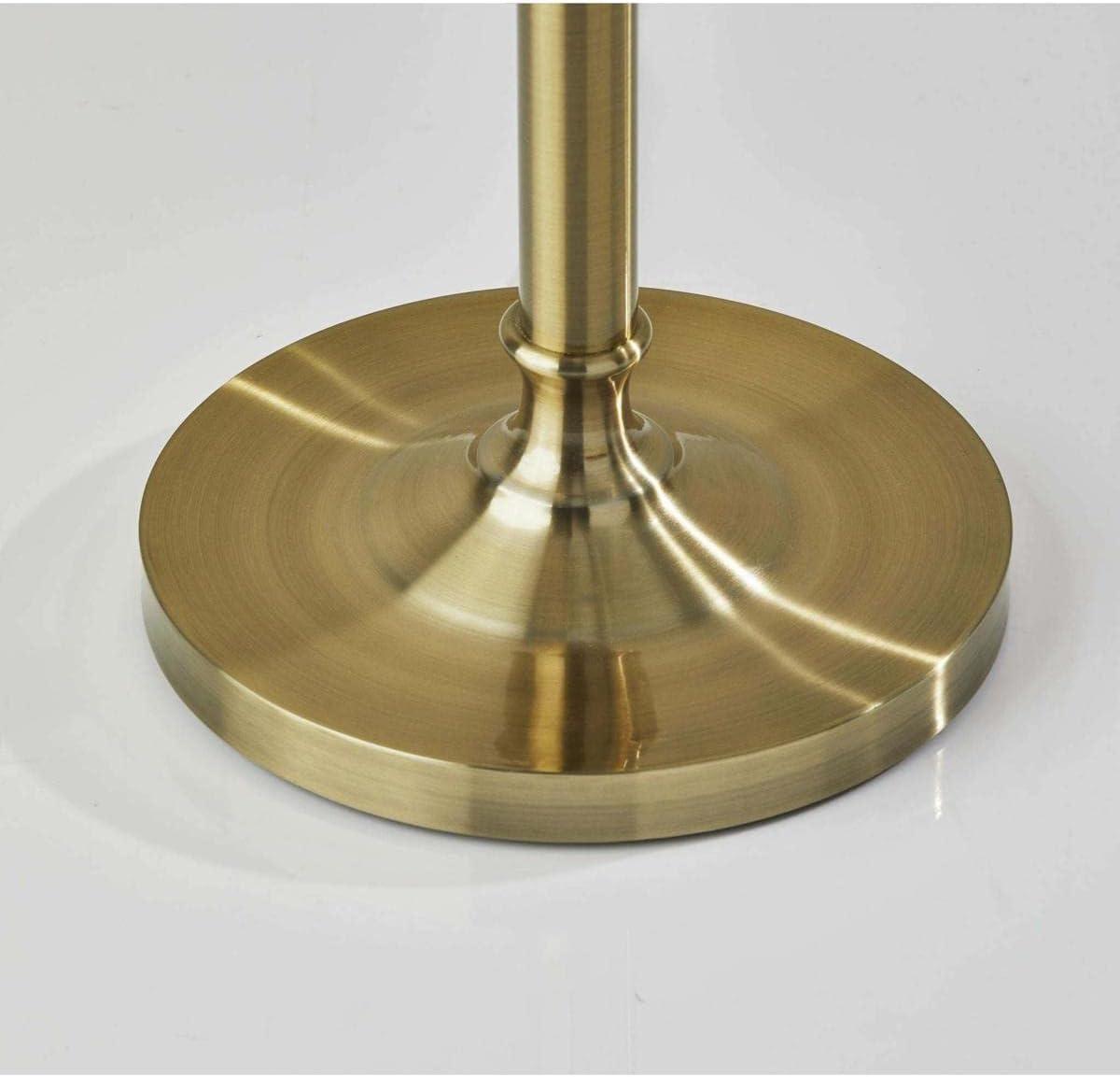 Barton Floor Lamp Antique Brass - Adesso: Modern Adjustable Height, Metal Body, Polyester Shade