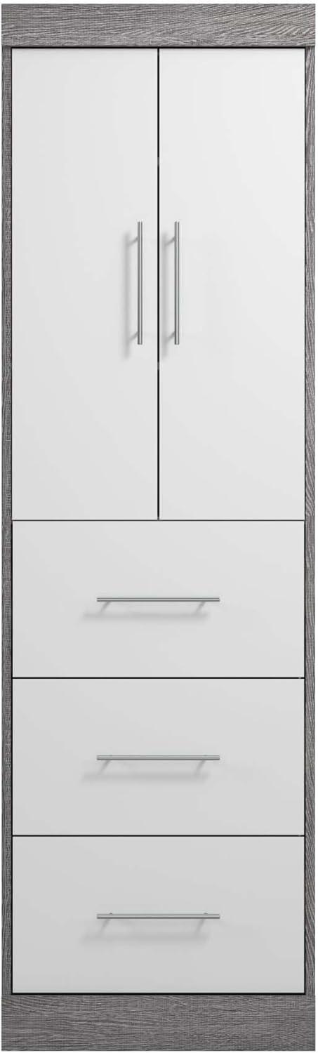 Bestar Nebula 25W Engineered Wood Storage Unit with 3 Drawer in Bark Gray