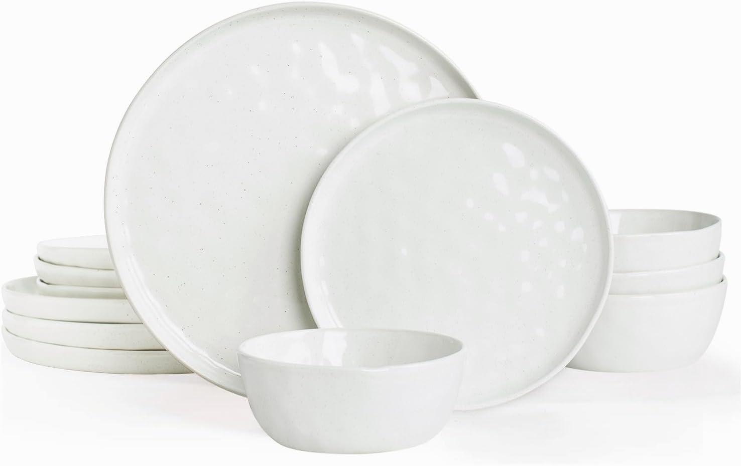 Milkyway White Ceramic 12-Piece Dinnerware Set