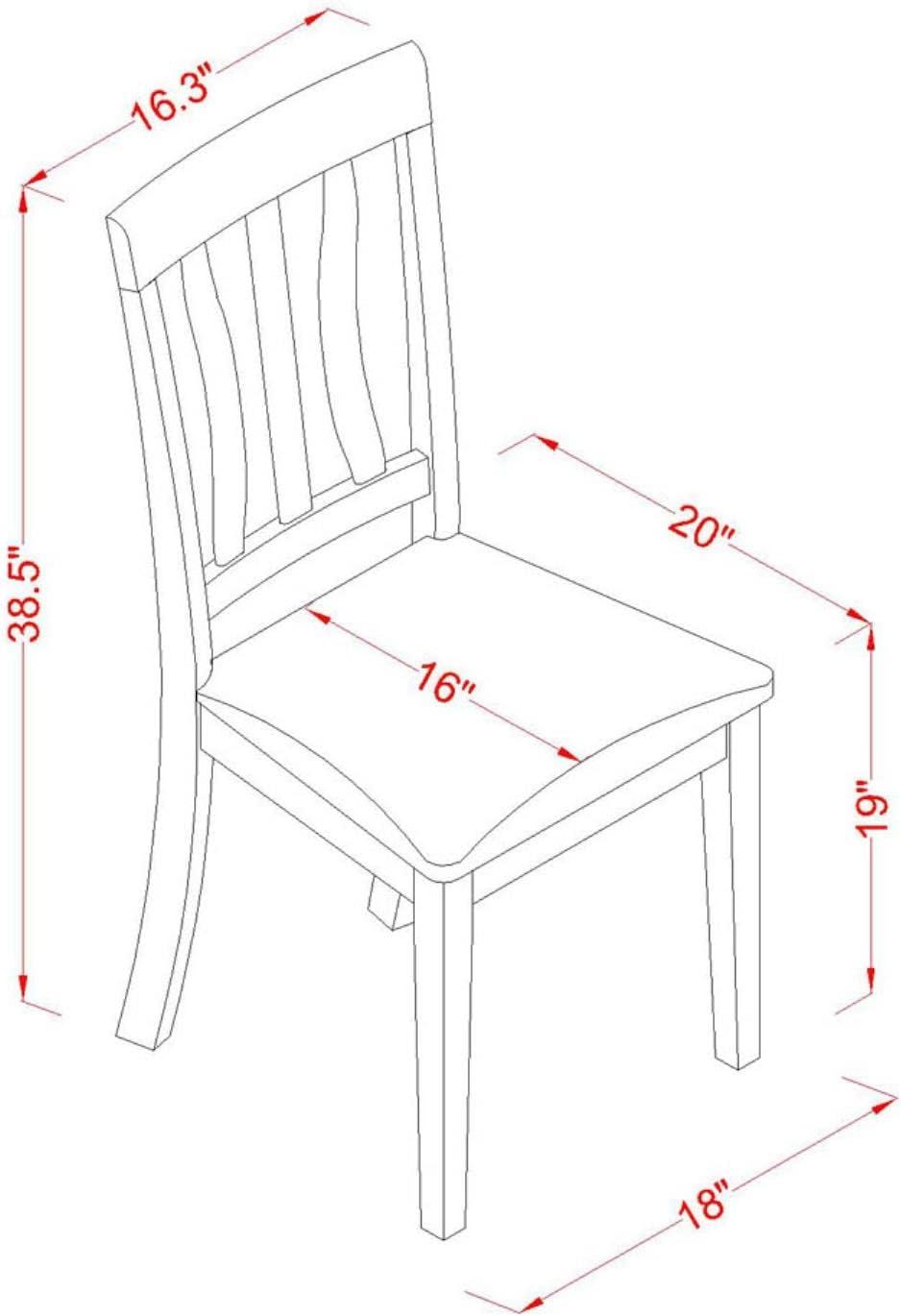 East West Furniture Antique 39" Wood Dining Room Chairs in Cappuccino (Set of 2)