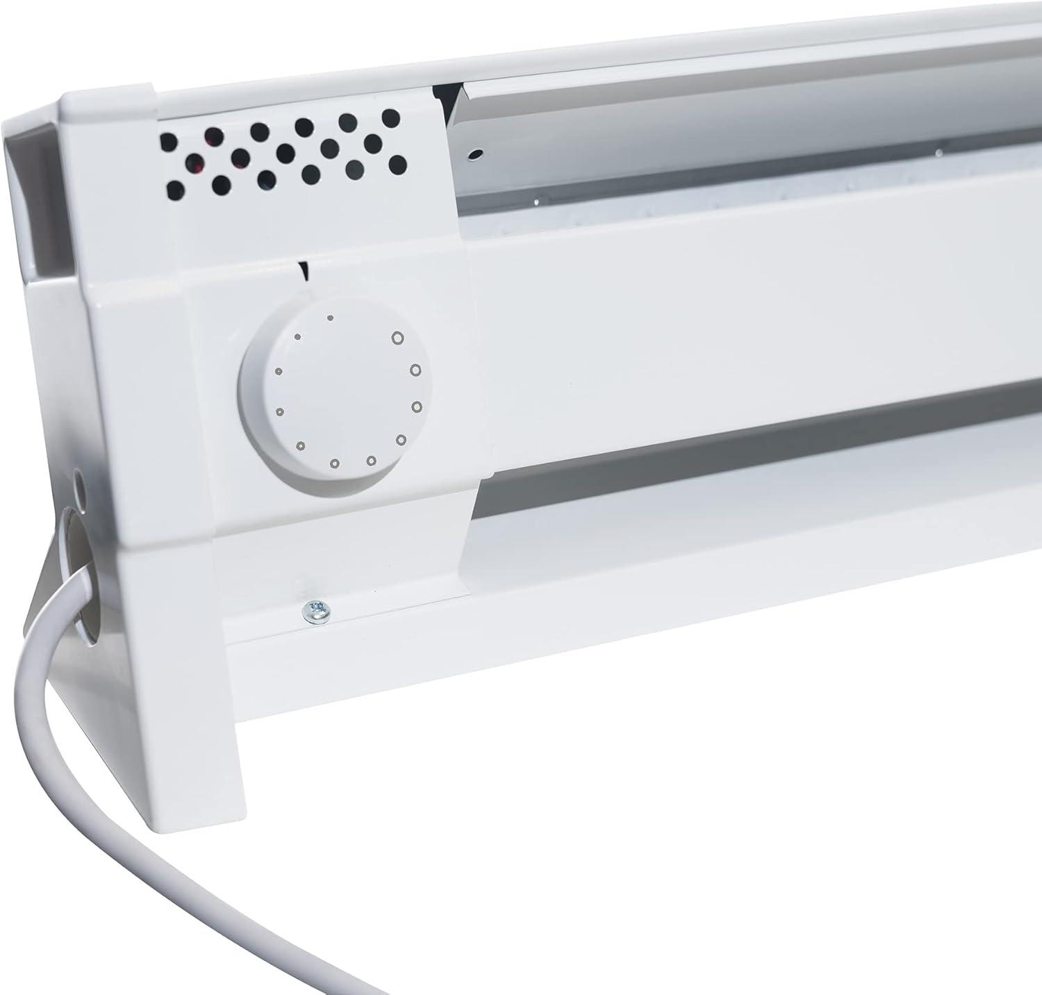 Cadet 49 in. Plug-in Portable Electric Baseboard Heater, White,120V w/6ft cord, 175 sq. ft.