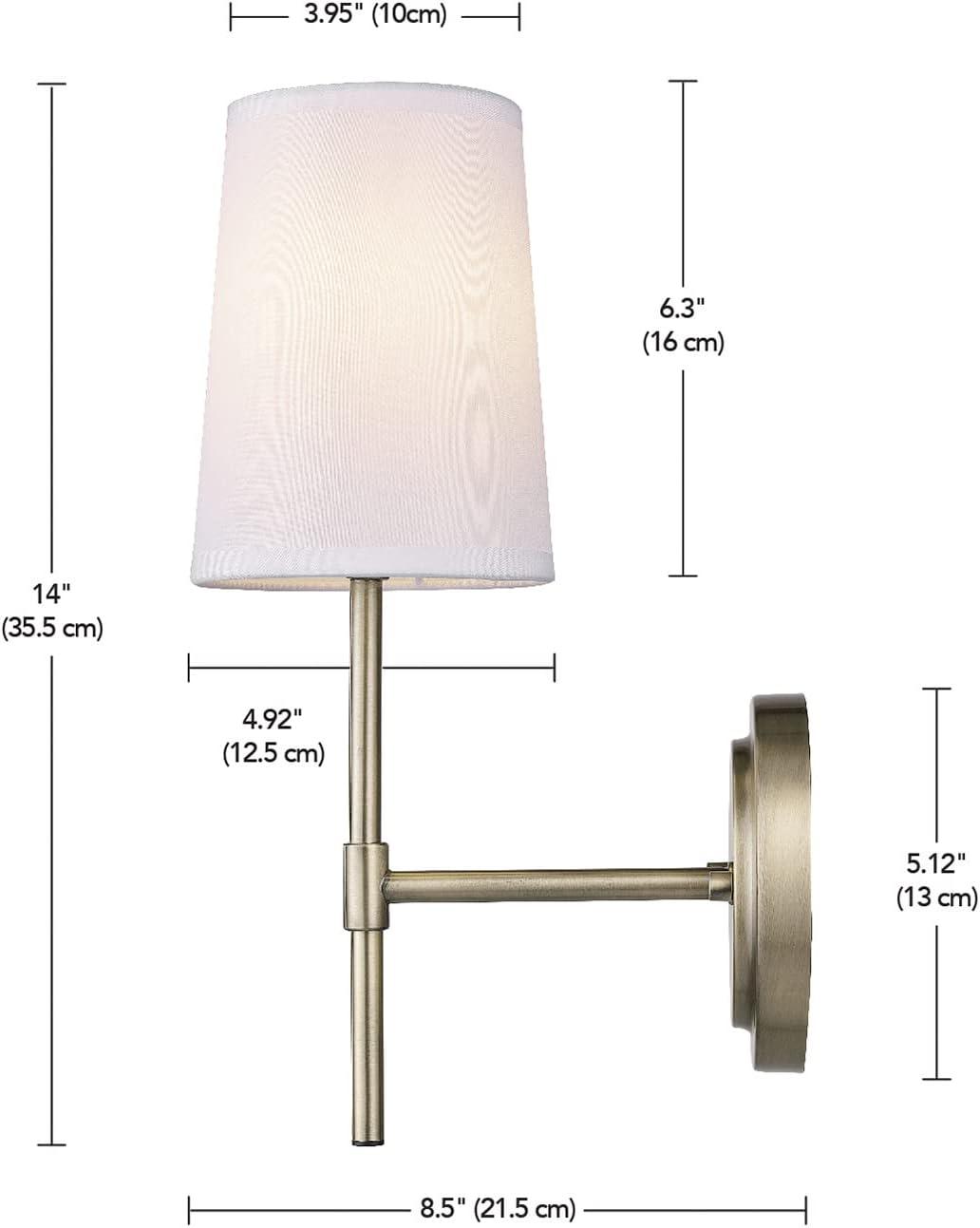 Clarissa Matte Brass Vintage Lantern Wall Sconce with White Shade