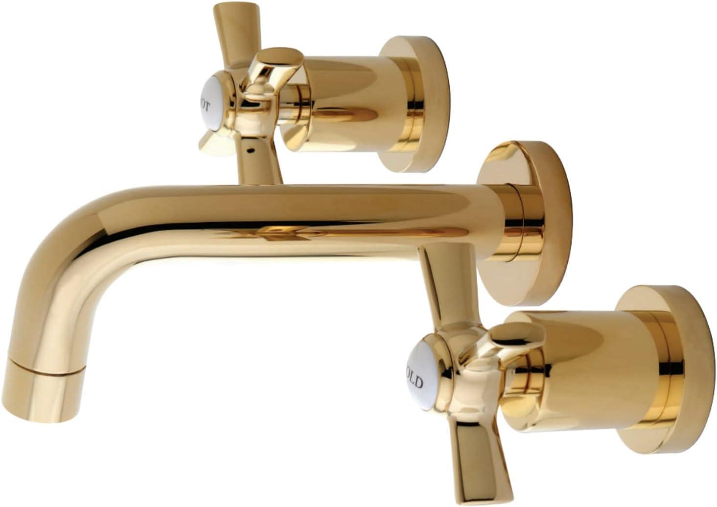 Kingston Brass Millennium Two-Handle 3-Hole Wall Mount Bathroom Faucet