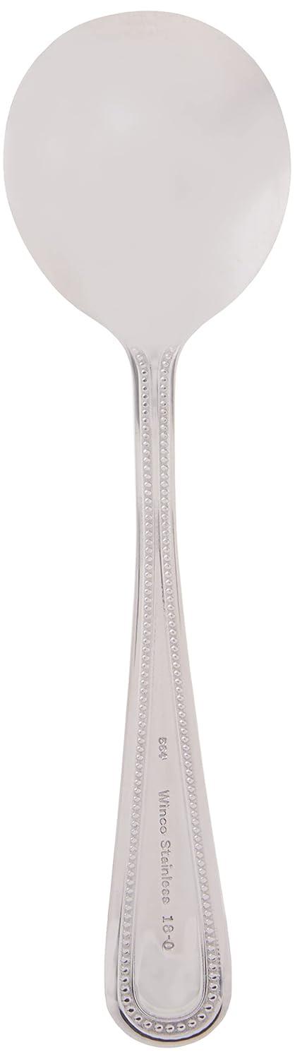 Winco Dots Stainless-Steel Bouillon Spoon, Heavyweight, 6.75" (12 Pack) (Set of 12)