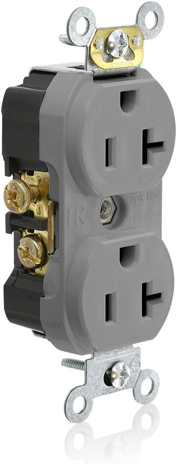 20 Amp 125 V Commercial Grade Tamper Resistant Duplex Outlet/Receptacle, Black (1-Pack) TCR20-E