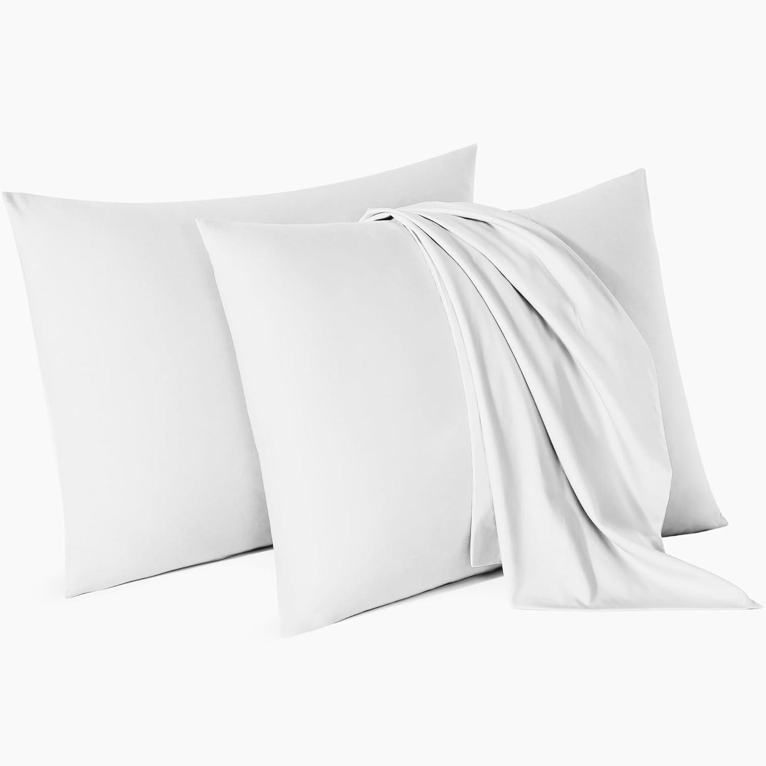 Micropuff 100% Microfiber Pillow Case – White (2 pack)