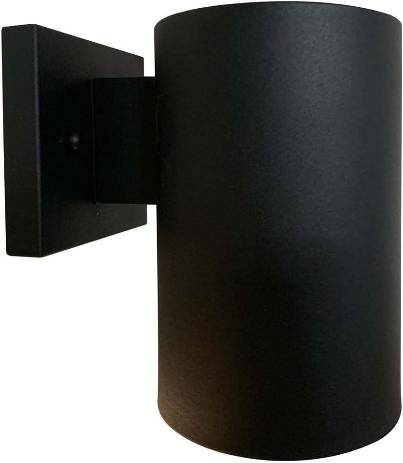 Sunlite 75w Medium E26 Base Black finish Modern Cylinder Wall Mount Fixtures