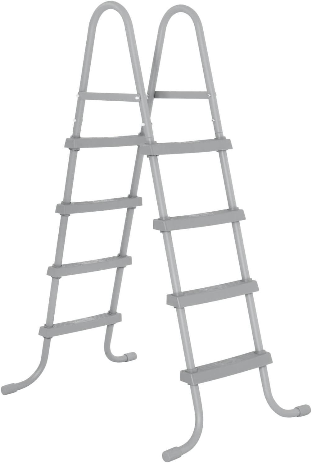 Bestway Power Steel 18' x 9' x 48" Rectangular Metal Frame Above Ground Swimming Pool Set with 1,500 GPH Filter Pump, Ladder, and Pool Cover