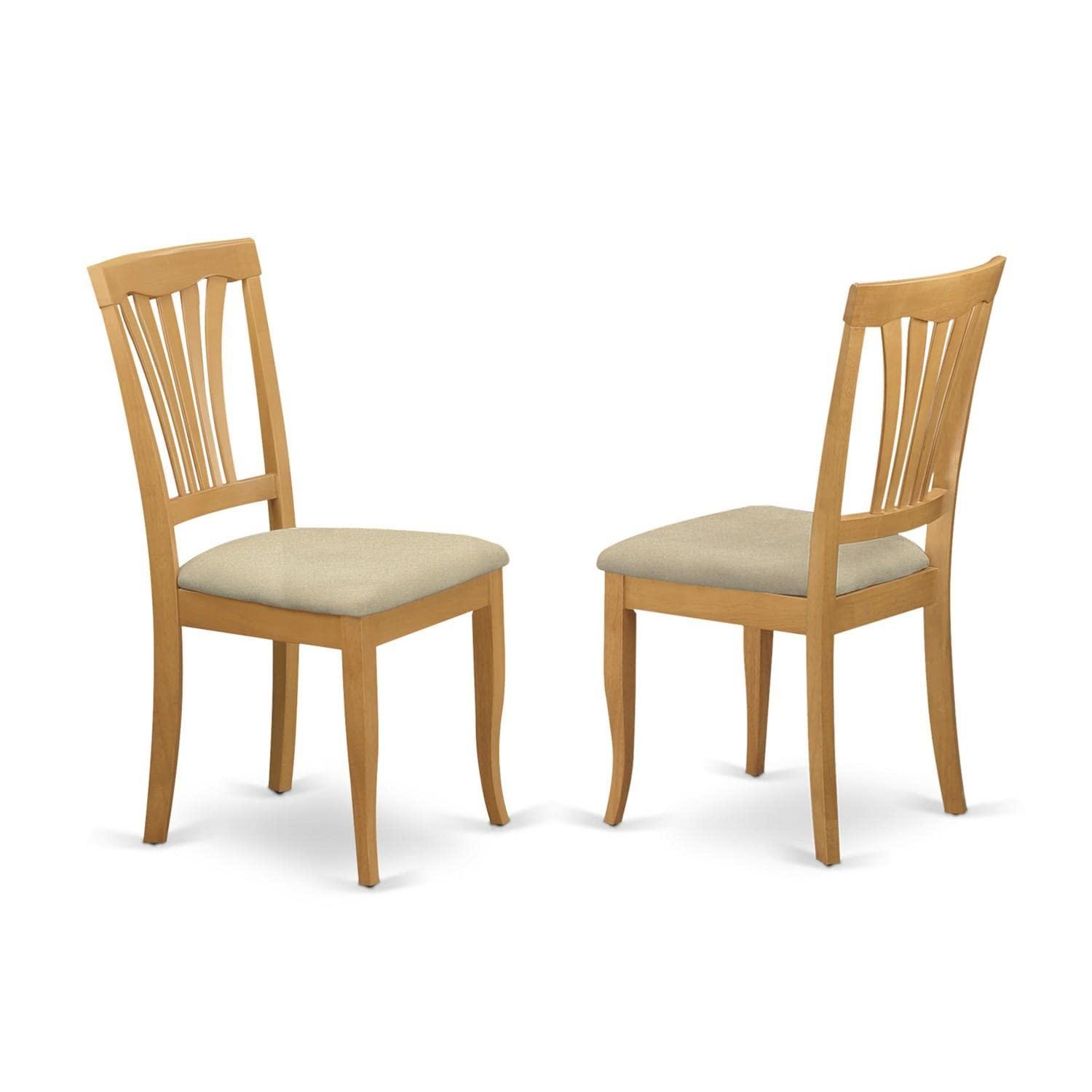 East West Furniture, AVC-OAK-C Avon Chair With Cushion Seat - Oak Finish