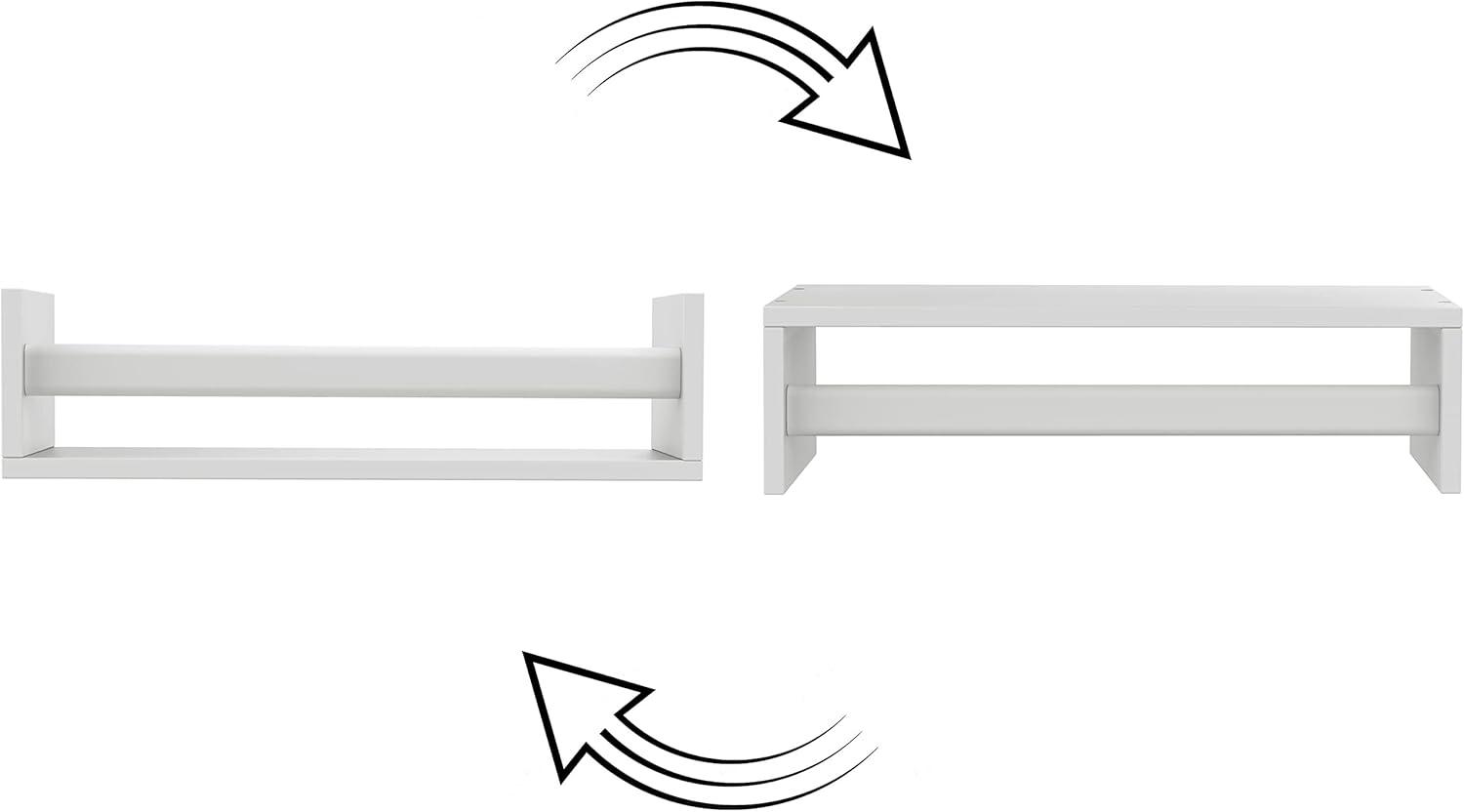 Ballucci Rigga 16" Floating Shelves with Front Bar (Set of 2)