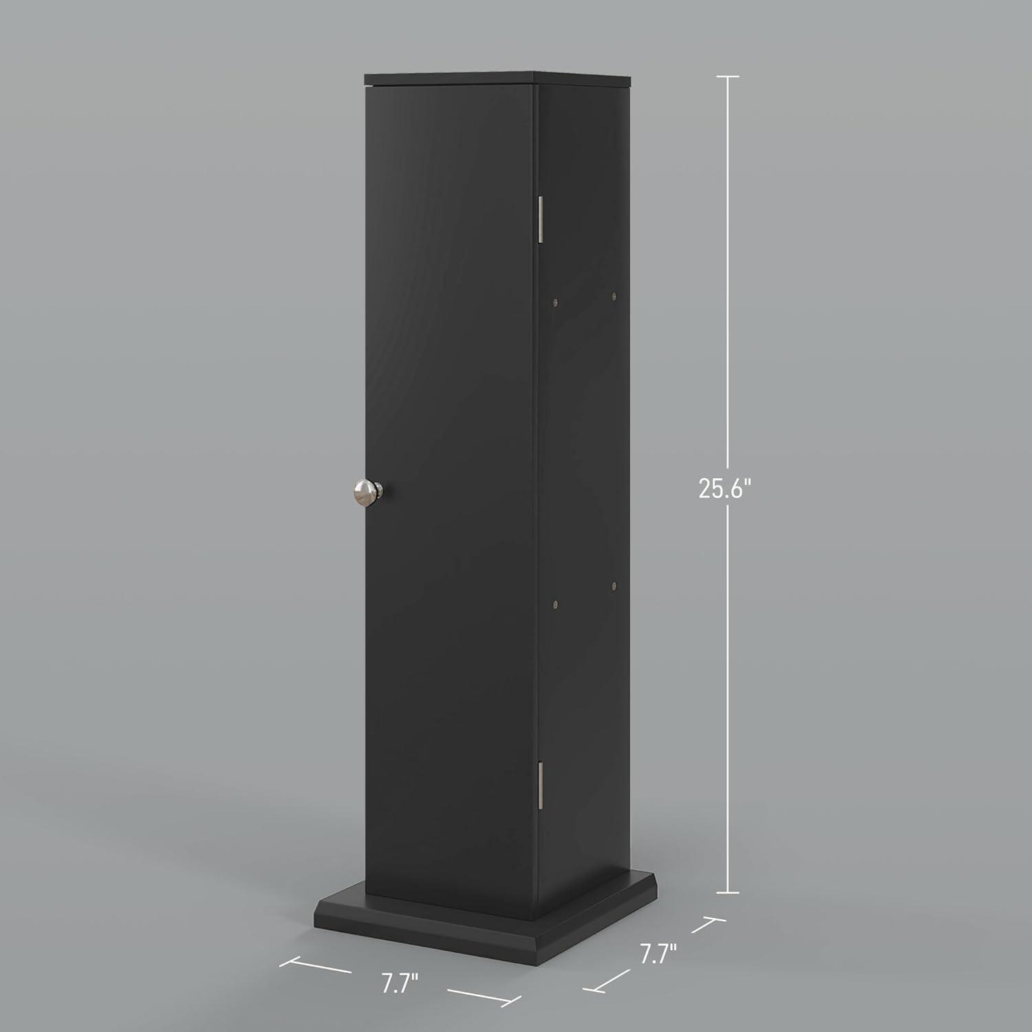 Black Lockable Bathroom Storage Cabinet with Shelves