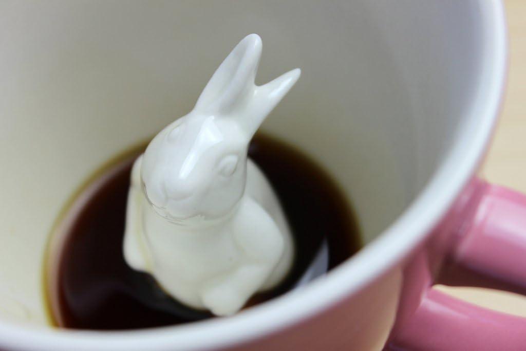 Blush Pink Ceramic Rabbit Creature Cup, 11 Ounce