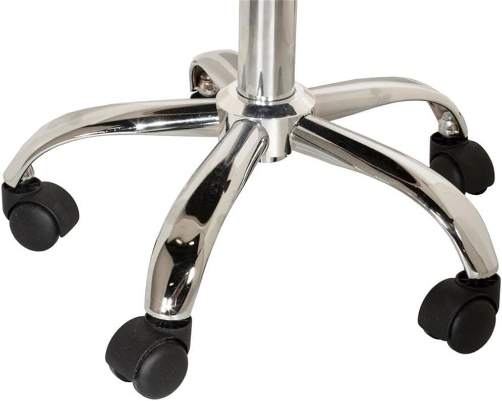 Dusty Pink Velvet Adjustable Backless Office Stool with Chrome Base