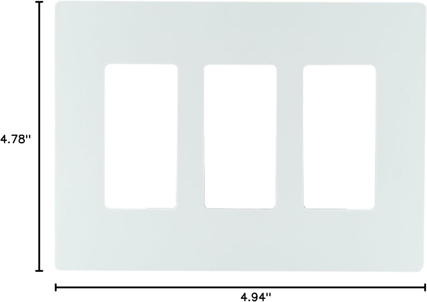 White Polycarbonate 3-Gang Screwless Wall Plate