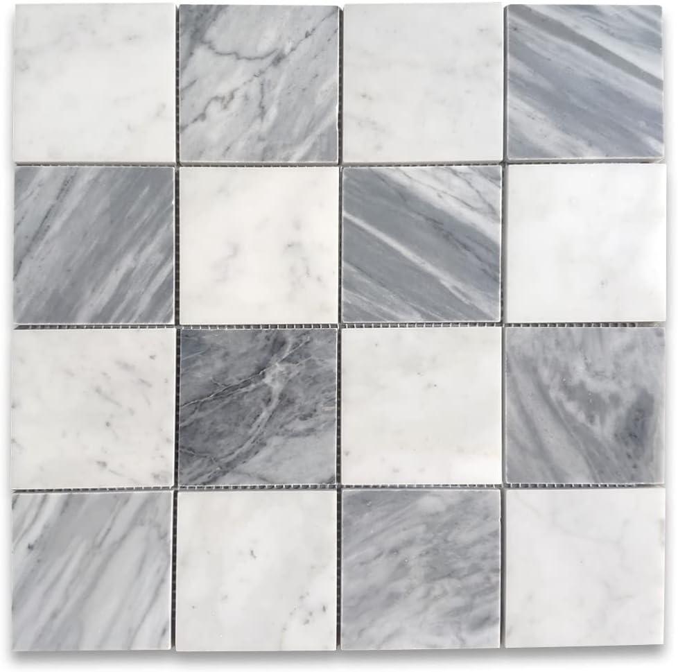 12" x 12" Marble Grid Mosaic Wall & Floor Tile