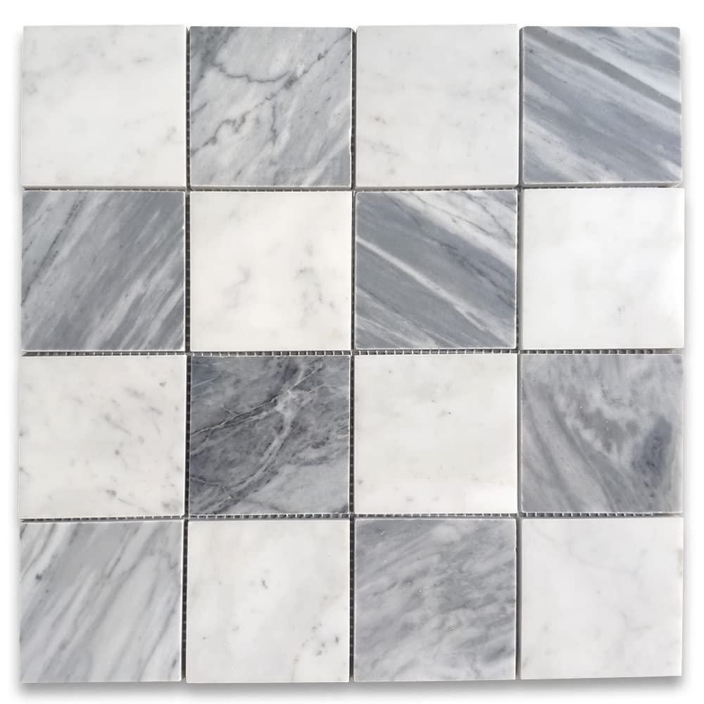 12" x 12" Marble Grid Mosaic Wall & Floor Tile