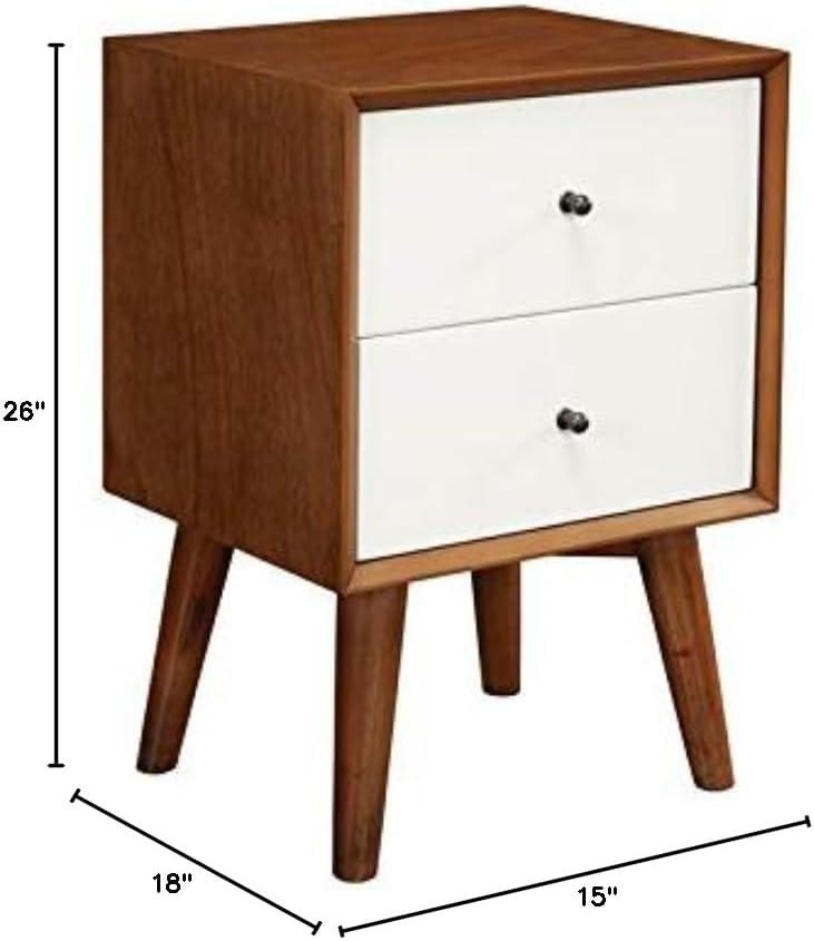 Williams 2 - Drawer Nightstand in Acorn/White