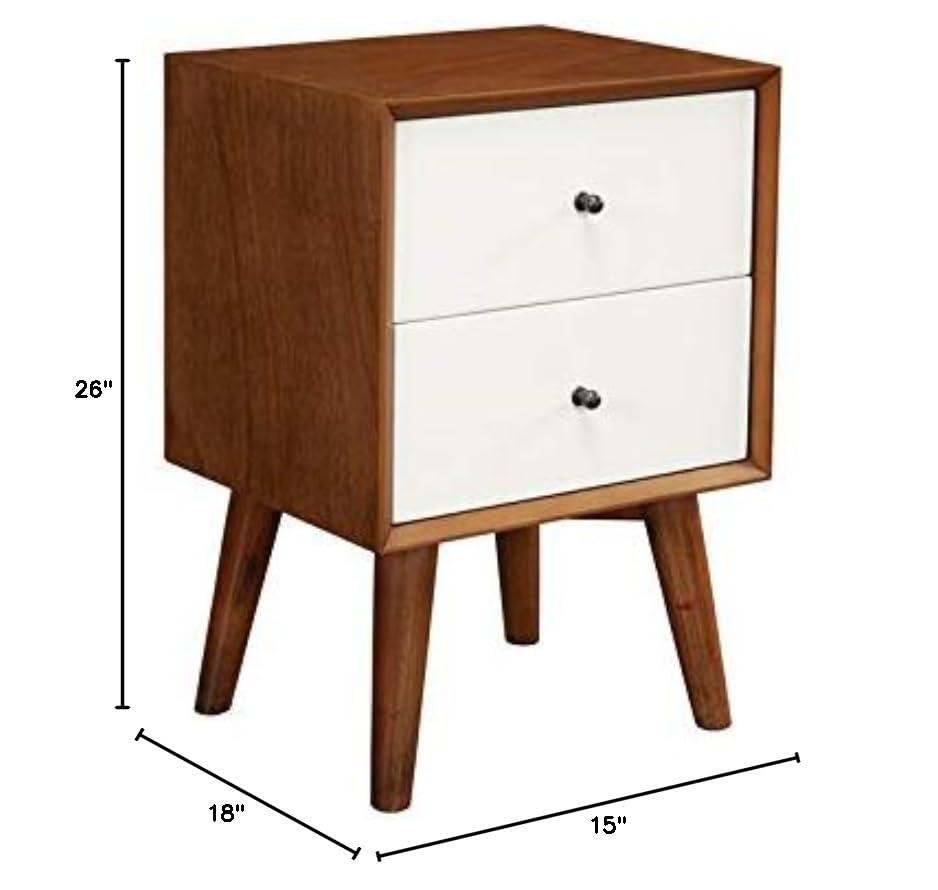Williams 2 - Drawer Nightstand in Acorn/White