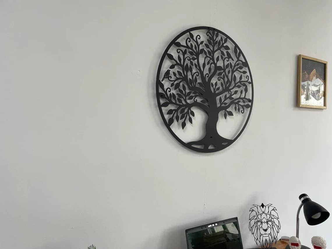 DEKADRON Metal Wall Art - Tree of Life - Family Tree Metal Wall Decor Home Office Decoration Bedroom Living Room Décor (17" W x 18" H/44x46cm)