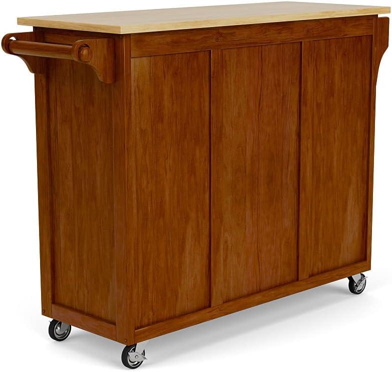 Create-a-Cart Cherry Kitchen Cart with Salt and Pepper Granite Top