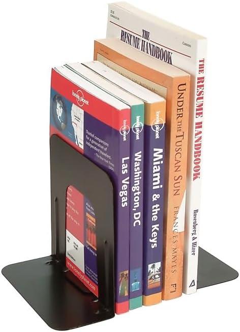 Officemate Steel Bookends, Nonskid, 4.75 x 5.13 x 5, Black, 1 Pair