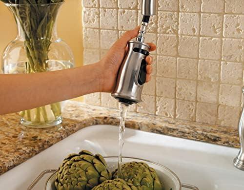 Mystique Pull Out Single Handle Kitchen Faucet with Soap Dispenser