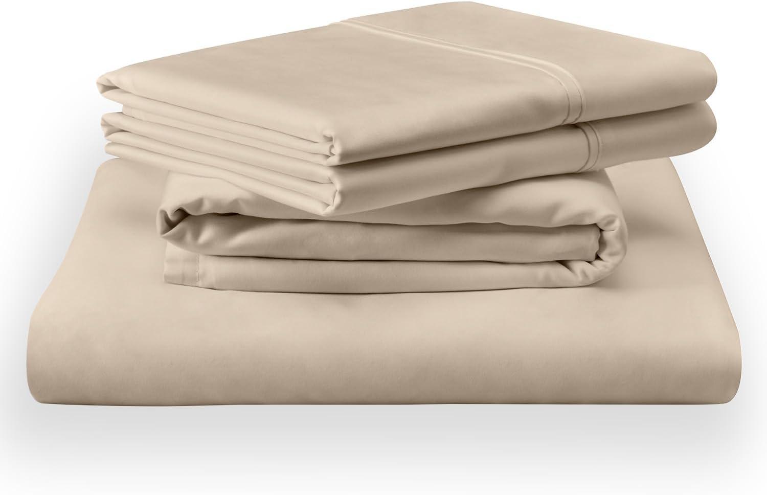 Sandstone Queen Cotton Sheet Set with StayTight Bands