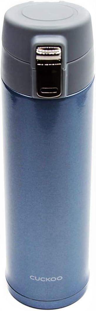 CUCKOO Double-Wall Insulated Tumbler for Hot & Cold beverages up to 24 Hours with Button Release Top. BPA Free, Dishwasher Safe. Blue 16.9 Oz CVB-F50SB