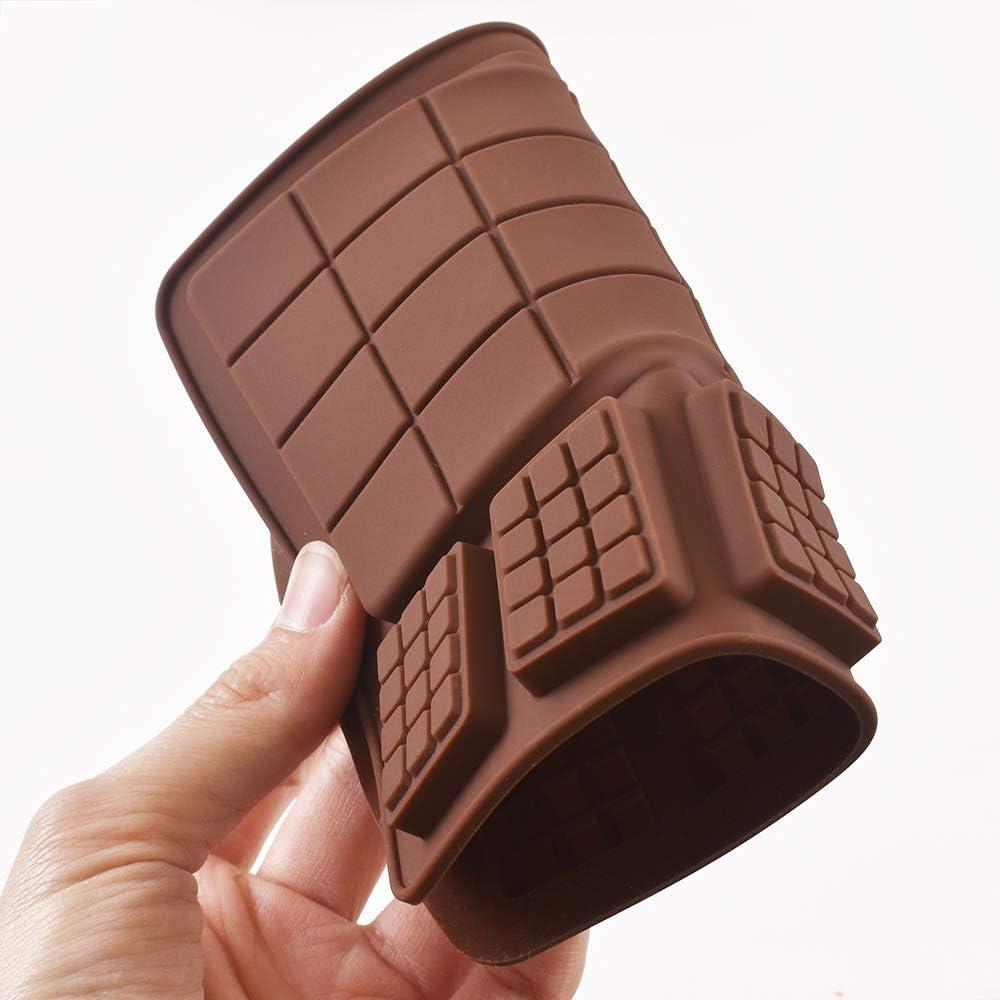 Brown Silicone Nonstick Chocolate and Candy Bar Molds, Set of 6