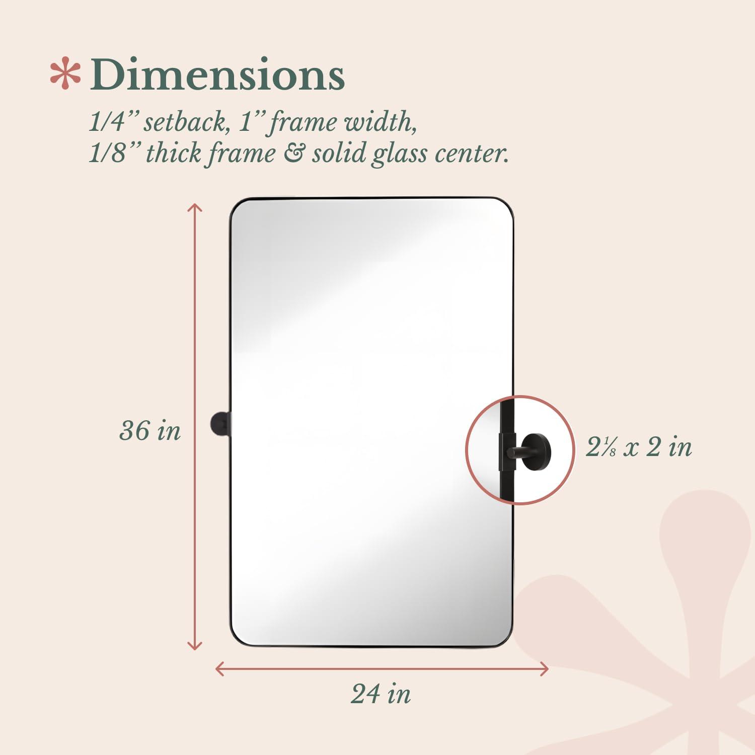 Hamilton Hills Black Metal Surrounded Round Pivot Mirror Silver Backed