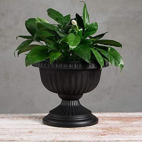 Novelty Grecian Urn, Black, 18 Inch Diameter x 14.5 Inch Height