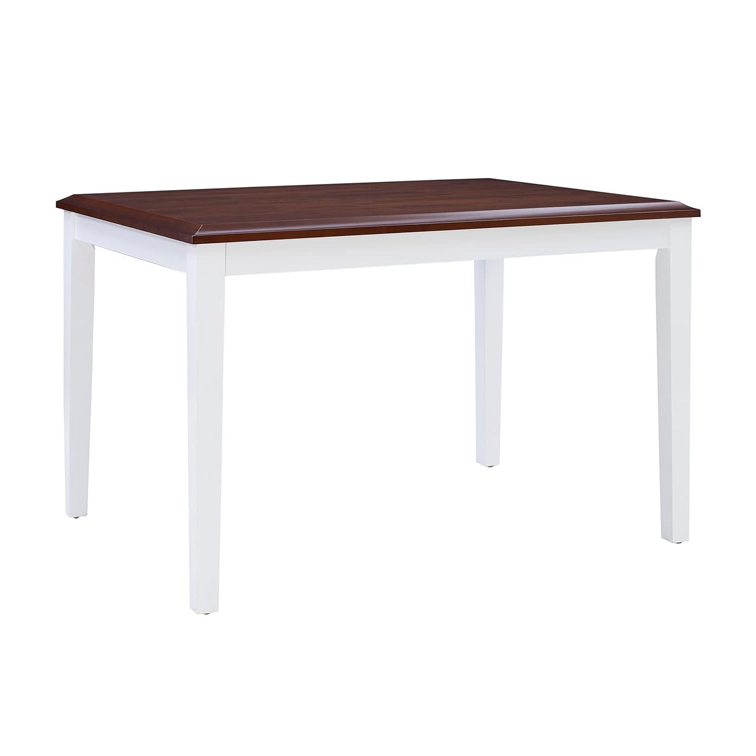 Linon Harrison Five Piece 2 Tone Dining Set in Cherry/White Finished Wood