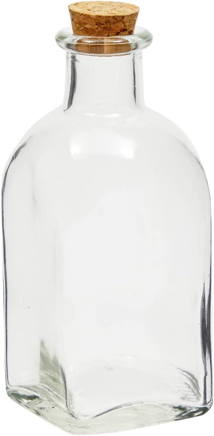 Juvale 12 Pack Clear Glass Bottles with Cork Lids, Tiny 4 oz Vintage Style Potion Vases for Flowers, DIY Crafts, Home Decor
