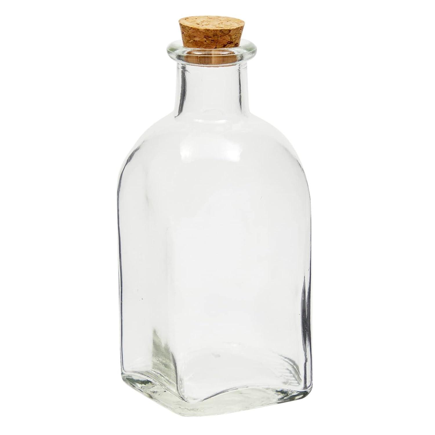 Juvale 12 Pack Clear Glass Bottles with Cork Lids, Tiny 4 oz Vintage Style Potion Vases for Flowers, DIY Crafts, Home Decor