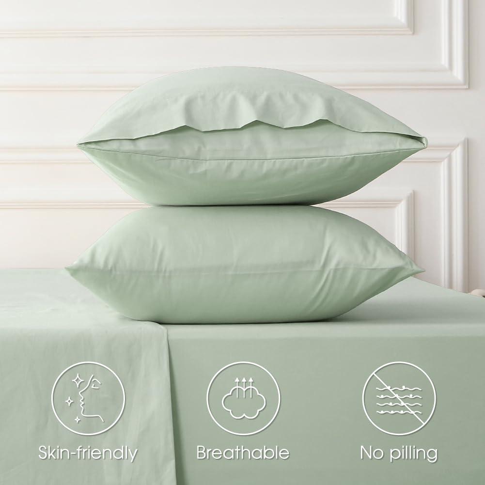 Sage Green King Cotton Deep Pocket Sheet Set