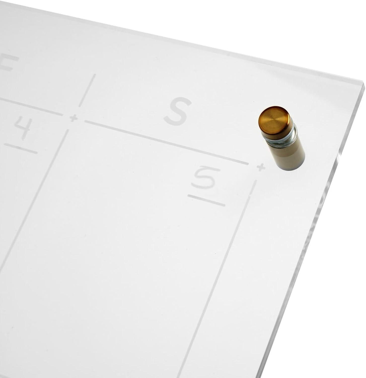 RUSSELL + HAZEL Acrylic Monthly Wall Calendar: Large Clear Dry Erase Board for Wall, 24"x24" Desk Organizer