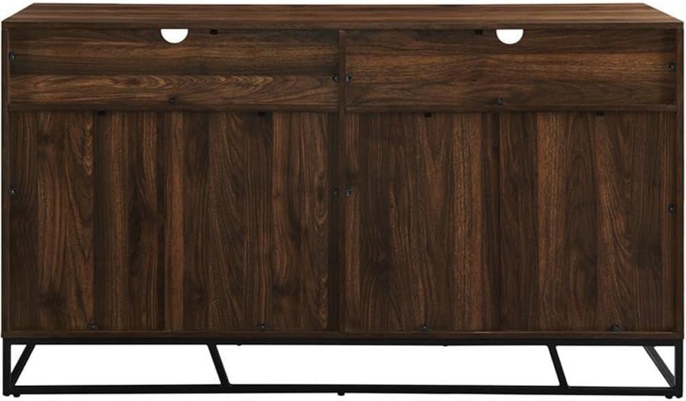 Afton Angled Door Dark Walnut Sideboard by Walker Edison