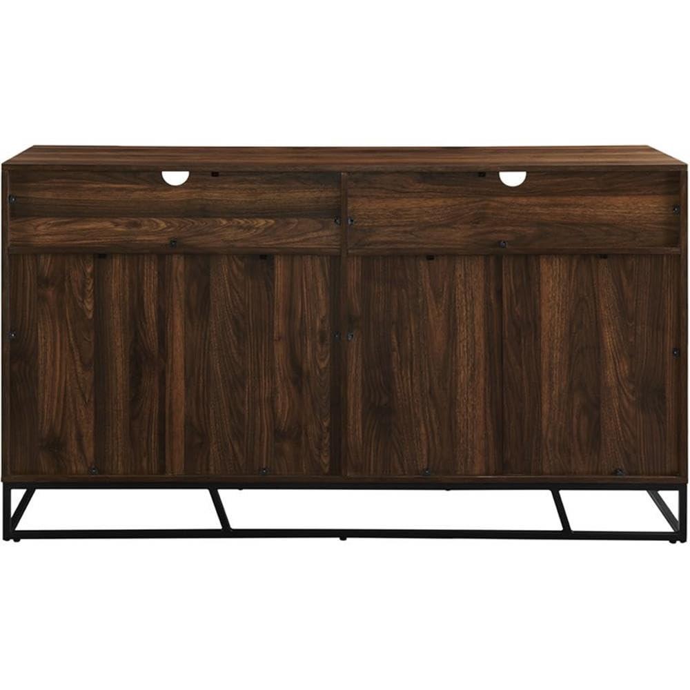 Afton Angled Door Dark Walnut Sideboard by Walker Edison